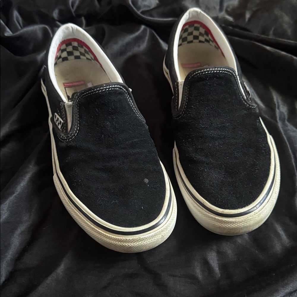 Vans Black and White Slip-On Shoes